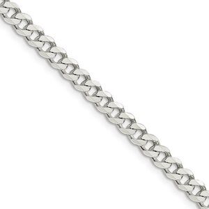 4.5mm Sterling Silver Solid Classic Curb Chain Necklace, 30 Inch